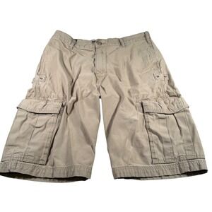 Levi's Workwear Cargo Shorts Mens 33 (FITS 34) Tan Khaki Utility Cotton READ